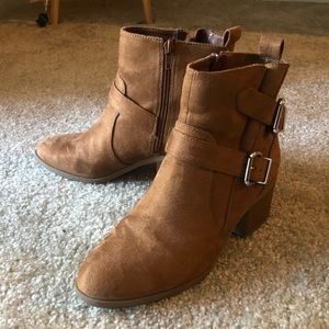 Tan suede ankle boots